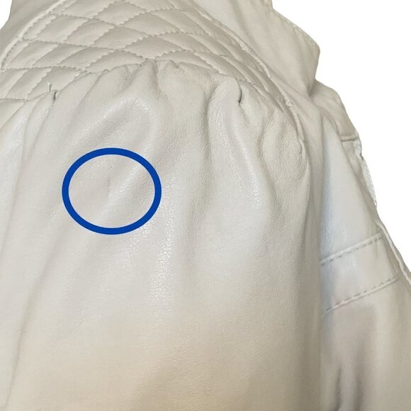 Black Rivet Faux/Vegan Leather Zip Moto Jacket Sz M Taupe Beige #78F - Picture 6 of 10